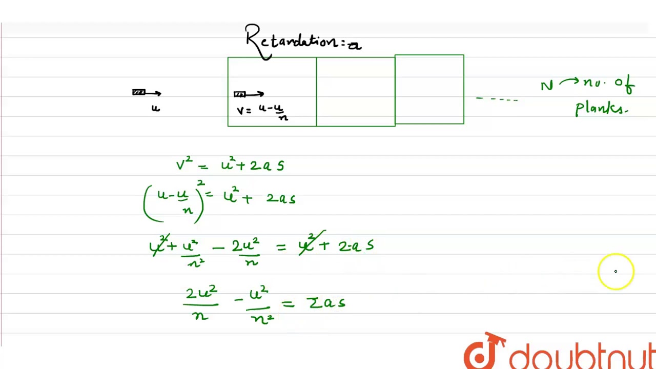A bullet losses 1/n of its velocity in passing through a plank. What is the least number of