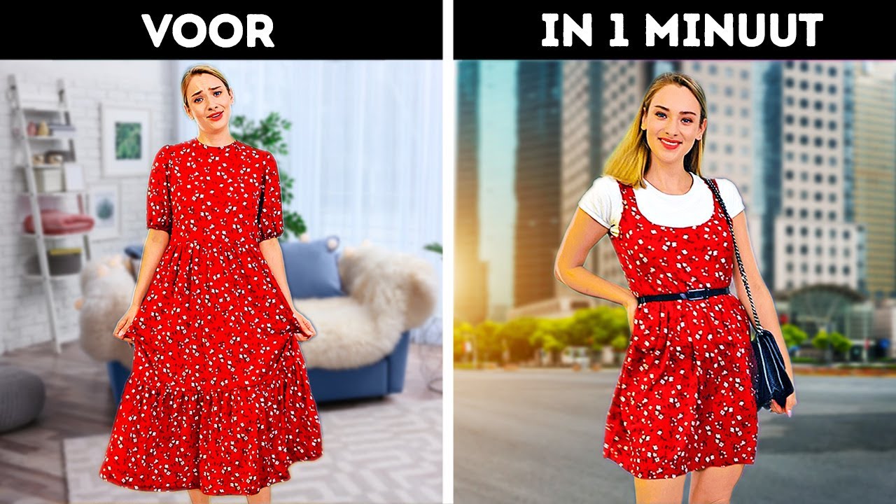 UPGRADE JE OUDE KLEDING IN ÉÉN MINUUT || Snelle en creatieve kledingideeën en -aanpassingen