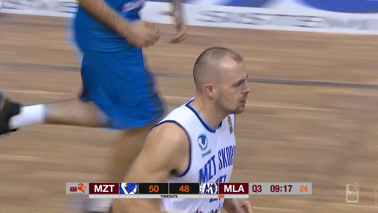 Milo&scaron;ević goes up for a powerful two-handed dunk (MZT Skopje Aerodrom - Mladost Maxbet, 12.10.2021)