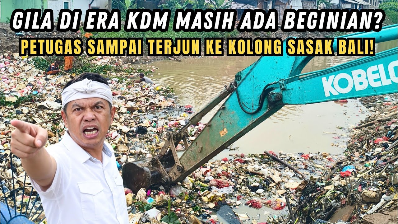 INI GILA❗SAMPAH DI KALI SRENGSENG SASAK BALI NAMBAH TERUS❗PETUGAS SAMPAI TERJUN KE KOLONG JEMBATAN❗