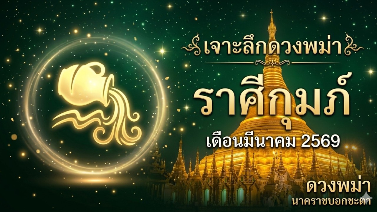 เจาะลึกดวงพม่า ราศีกุมภ์ เดือนมีนาคม 2569 — เปิดพลังดาวเสาร์ ดาวพฤหัส จังหวะชีวิตครั้งสำคัญของปี