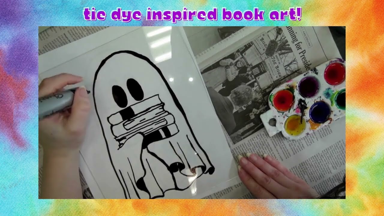 April Teen Craft - Tie Dye Inspired Book Art!