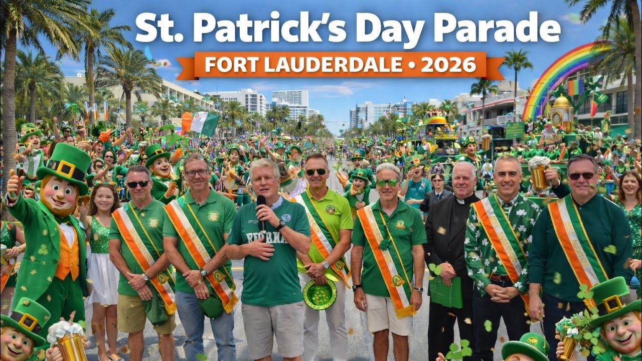 Fort Lauderdale St. Patrick&rsquo;s Day Parade 2026 🍀 FULL 4K 60FPS | Las Olas Celebration