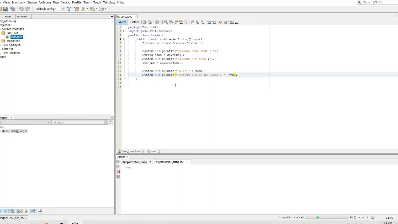 TUTORIAL MEMBUAT  PROGRAM KELAS SCANNER PADA JAVA NETBEANS