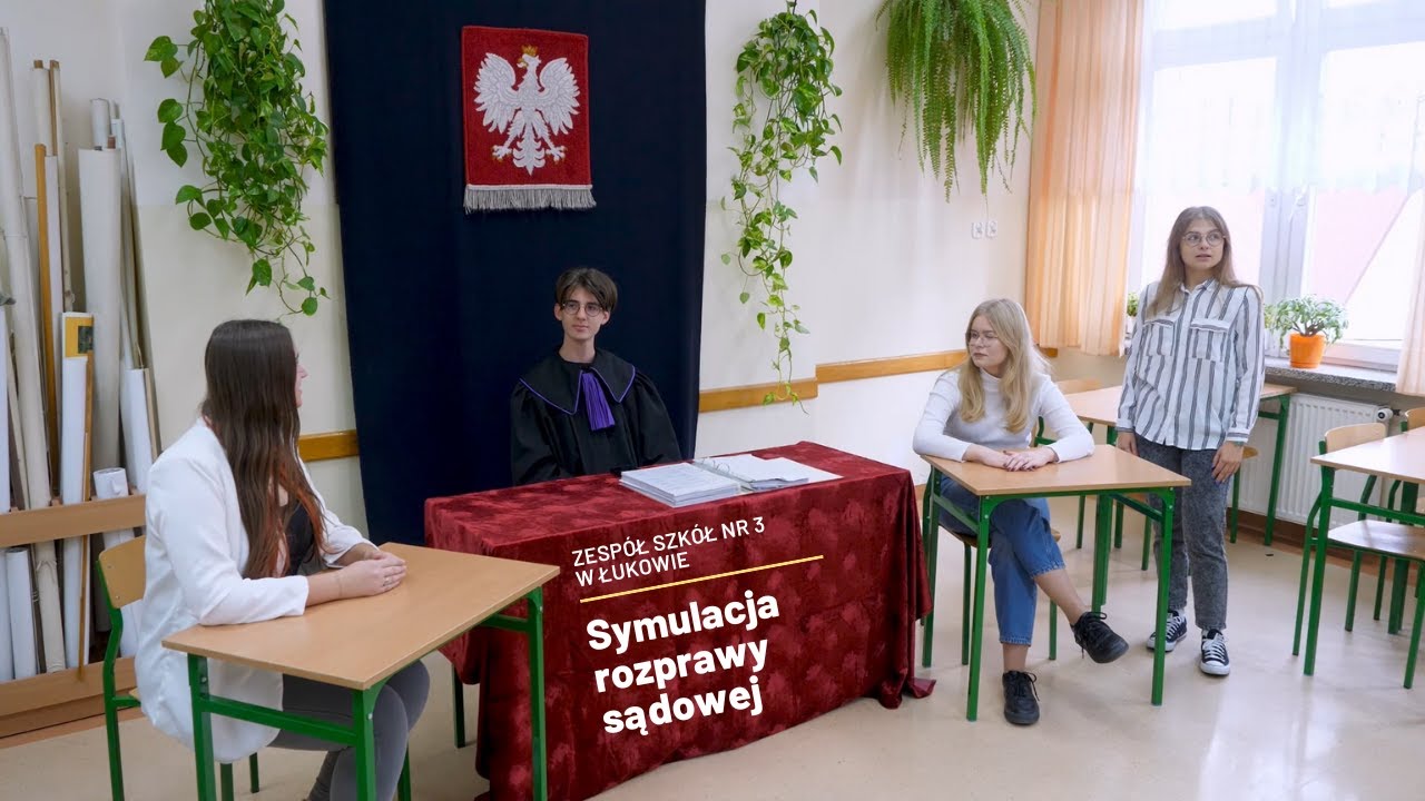 Symulacja rozprawy sądowej - Zesp&oacute;ł Szk&oacute;ł nr 3 w Łukowie