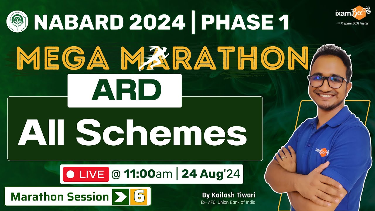 NABARD 2024 || Mega Marathon || ARD - All Schemes || By Kailash Sir