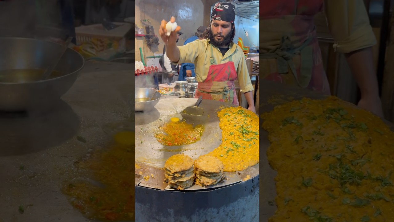 Anda Tikki | Daal Tikki Recipe In The Street Food Lahore Tawa Fry Anda Tikki #streetfood #shorts