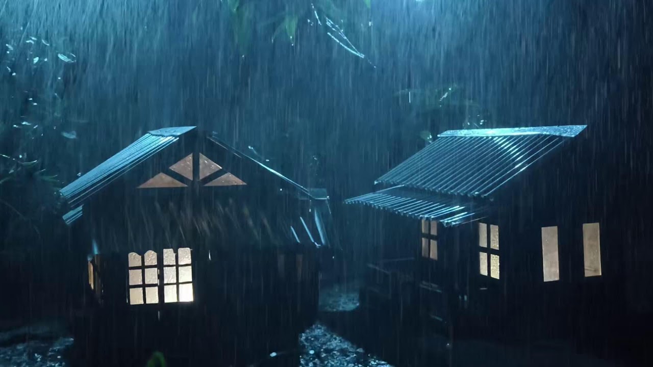 No Ads Rain Sounds for Sleeping - ASMR Extreme Rain on Tin Roof for Chronic Nighttime Insomnia #222
