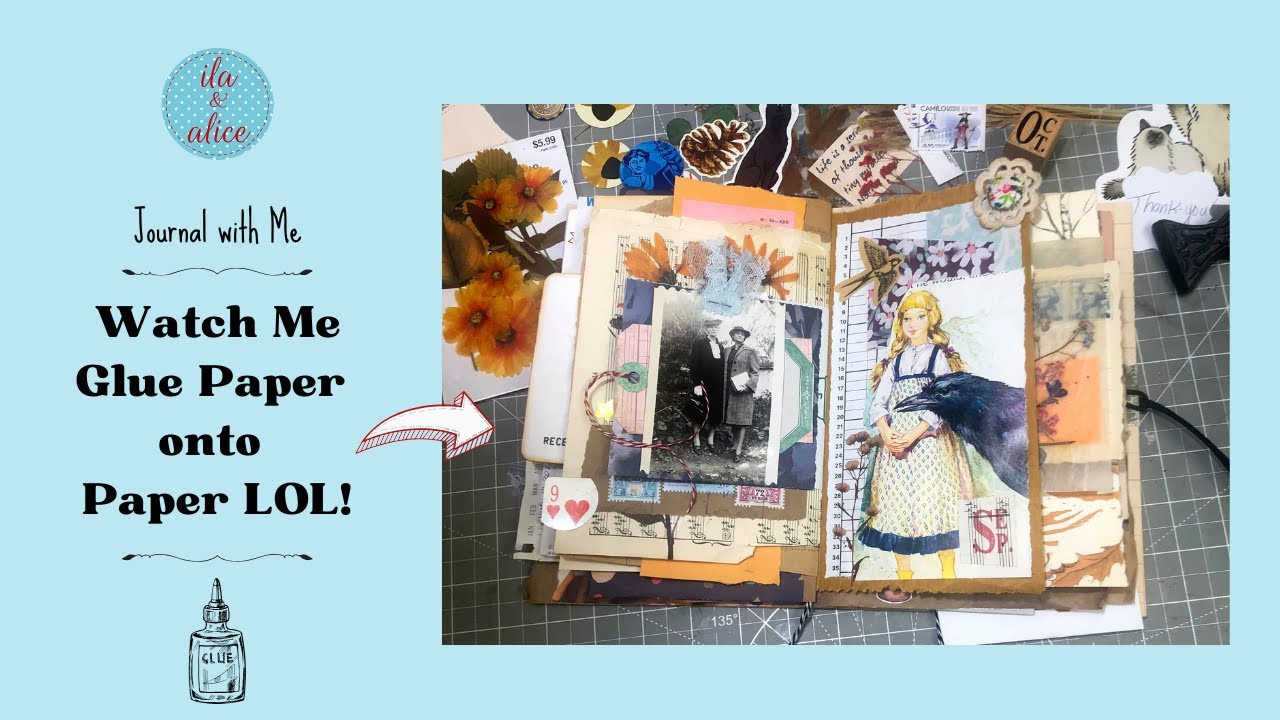 Journal w Me in My Latest Journal Where I Glue Paper onto Paper LOL! It's Easy & Fun!#journalwithme