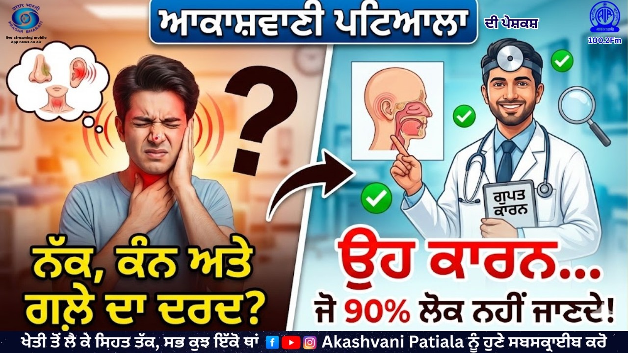 ਨੱਕ, ਕੰਨ ਤੇ ਗਲ਼ੇ (ENT) ਦੀ ਹਰ ਬਿਮਾਰੀ ਦਾ ਪੱਕਾ ਹੱਲ! ਕੀ ਤੁਸੀਂ ਵੀ ਇਹ ਗਲਤੀਆਂ ਕਰ ਰਹੇ ਹੋ | Akashvani Patiala
