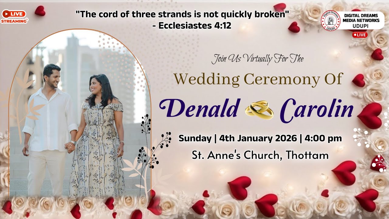 Two Hearts, One Promise 💍 | Denald & Carolin Wedding | St. Anns Church Thottam | 04 January 2026