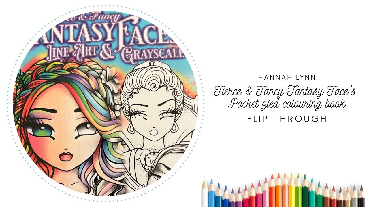 Hannah Lynn's New pocket sized Fierce & Fancy Fantasy colouring book flip through