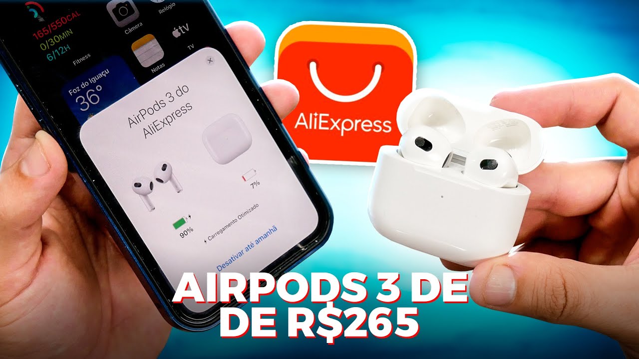 Chegou meu 'AIRPODS 3' de apenas R$265 do AliExpress! (primeiras impressões)