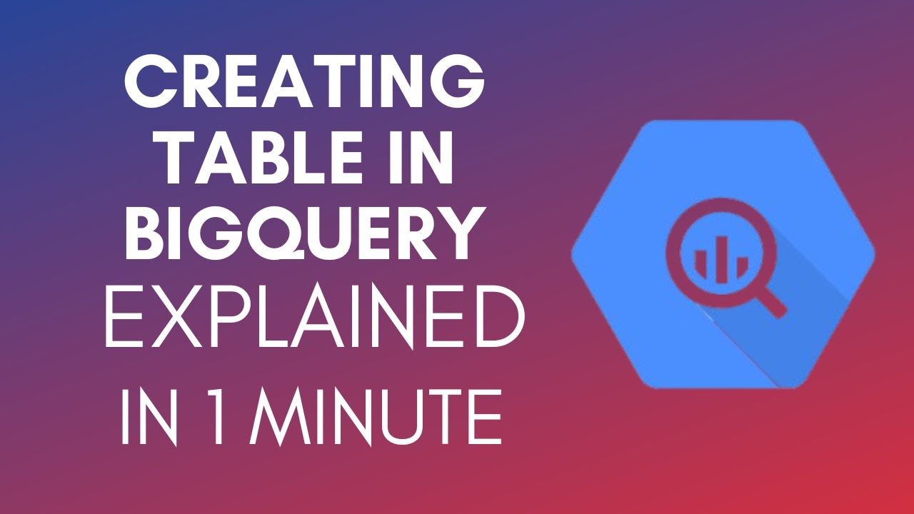 How To Create Table In BigQuery? (2024)