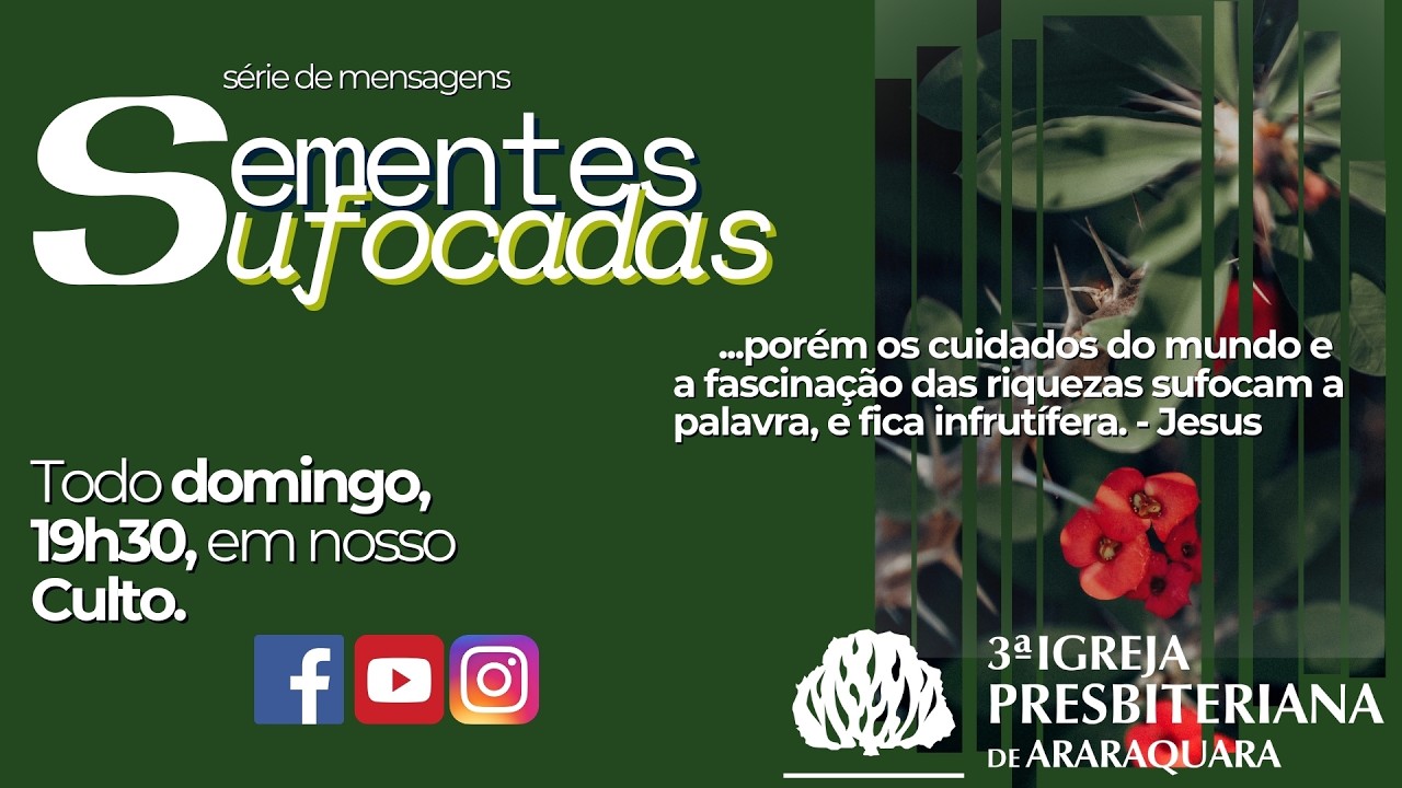 Mensagem: Priorizando o boa semente para evitar os espinhos - 2 Pedro 1.3-10