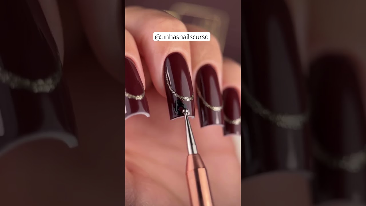 Unhas de gel Marrom Inspiração 🤩❤️ Faça em casa 