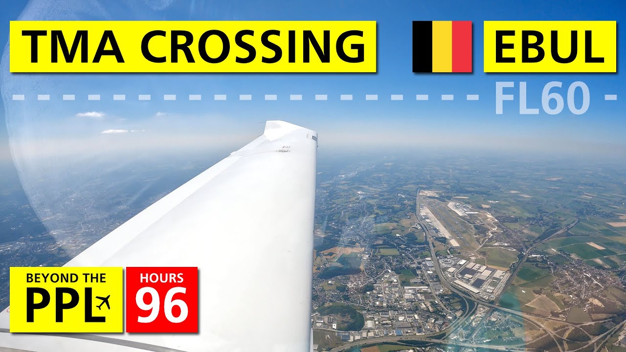 TMA crossing at FL60 from Spa (EBSP) to Ursel (EBUL) in the DA40 - with ATC radio communications