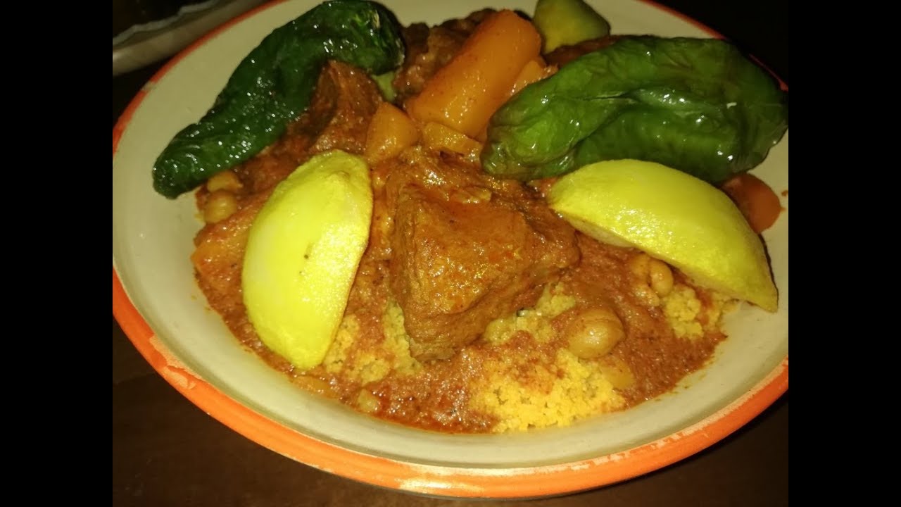 كسكسي تونسي
قابسي باللحم علوش(الغنم) tunisian couscous with lamb meat