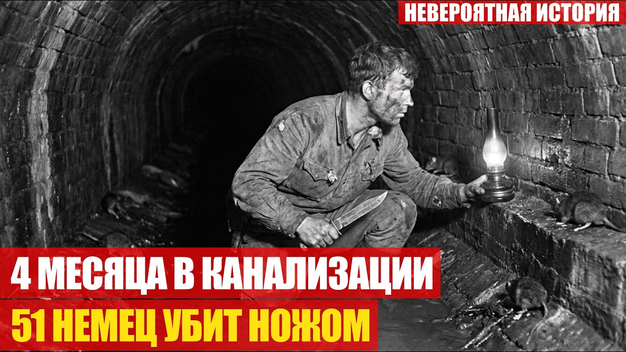 4 МЕСЯЦА ПРЯТАЛСЯ В КАНАЛИЗАЦИИ: выходил ночью, убил 51 немца — вермахт ЗАТОПИЛ все трубы