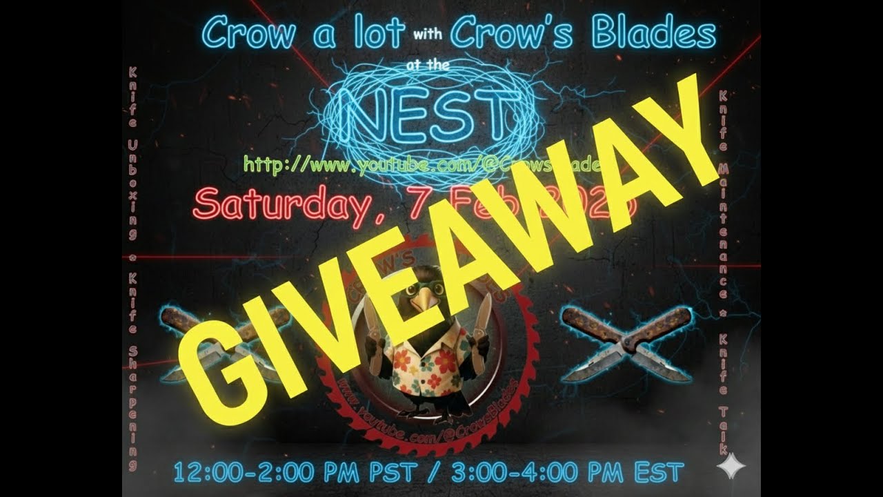 Crow a lot at the Nest with Crow's Blades. Knife unboxings, Knife talk and knife Maintenance.