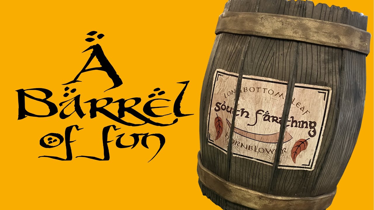 Build a realistic mini-wooden Barrel Prop from EVA foam!  Free Labels included!