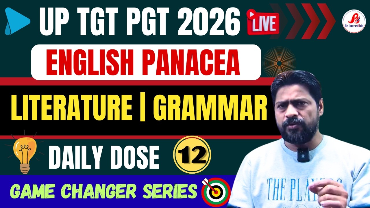 🔴 Test 12 | English Grammar | Exam Vocab | UP TGT PGT 2026