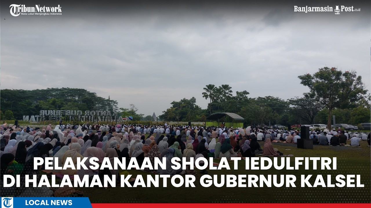 Warga Muhammadiyah Gelar Salat Idulfitri di Halaman Kantor Gubenur Kalsel, Khatib Ajak Bersyukur