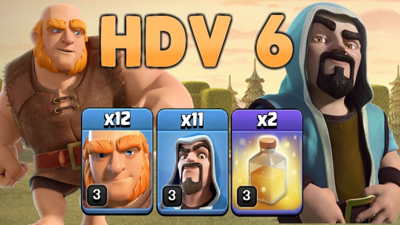 Clash of Clans - MEILLEUR COMPO HDV6 - Partie 1 - Géants Sorciers