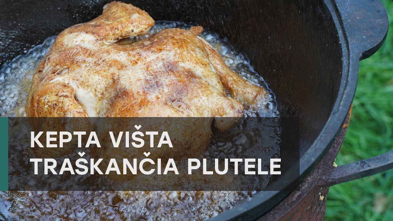 Kepta vi&scaron;ta tra&scaron;kančia plutele