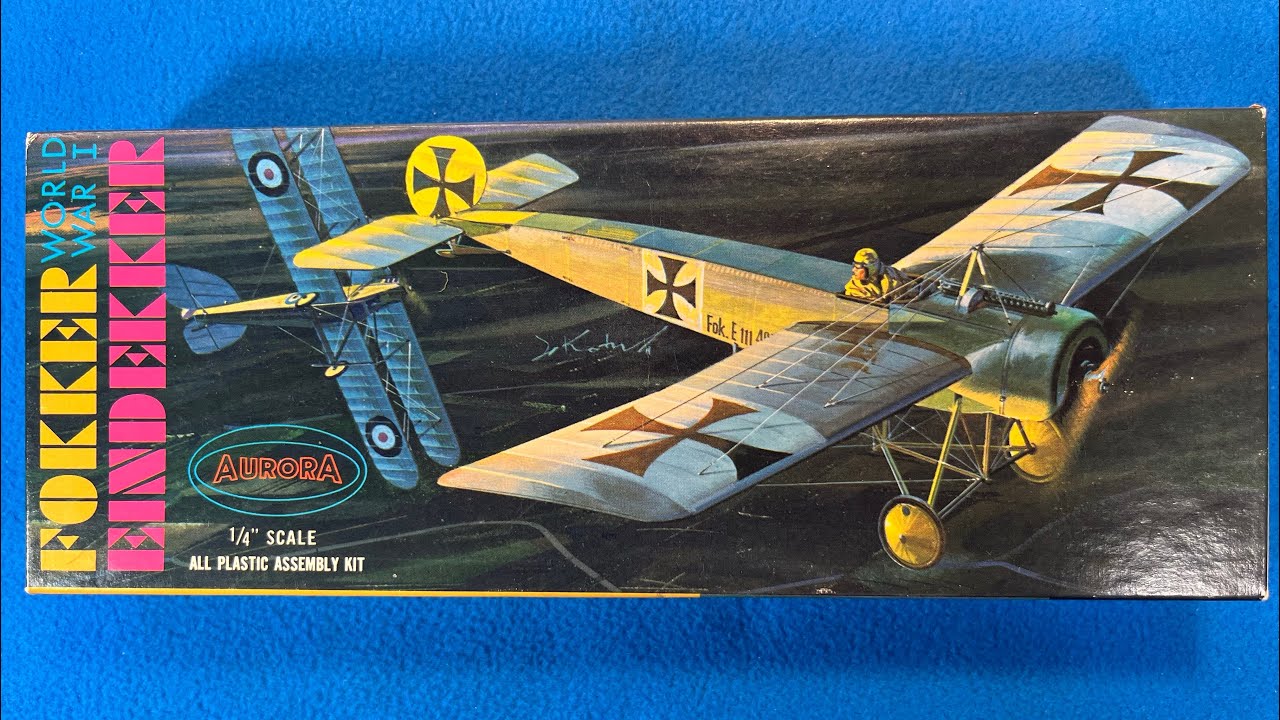 Aurora 1963 Fokker Eindekker Vintage Model Airplane Kit Review Unboxing 