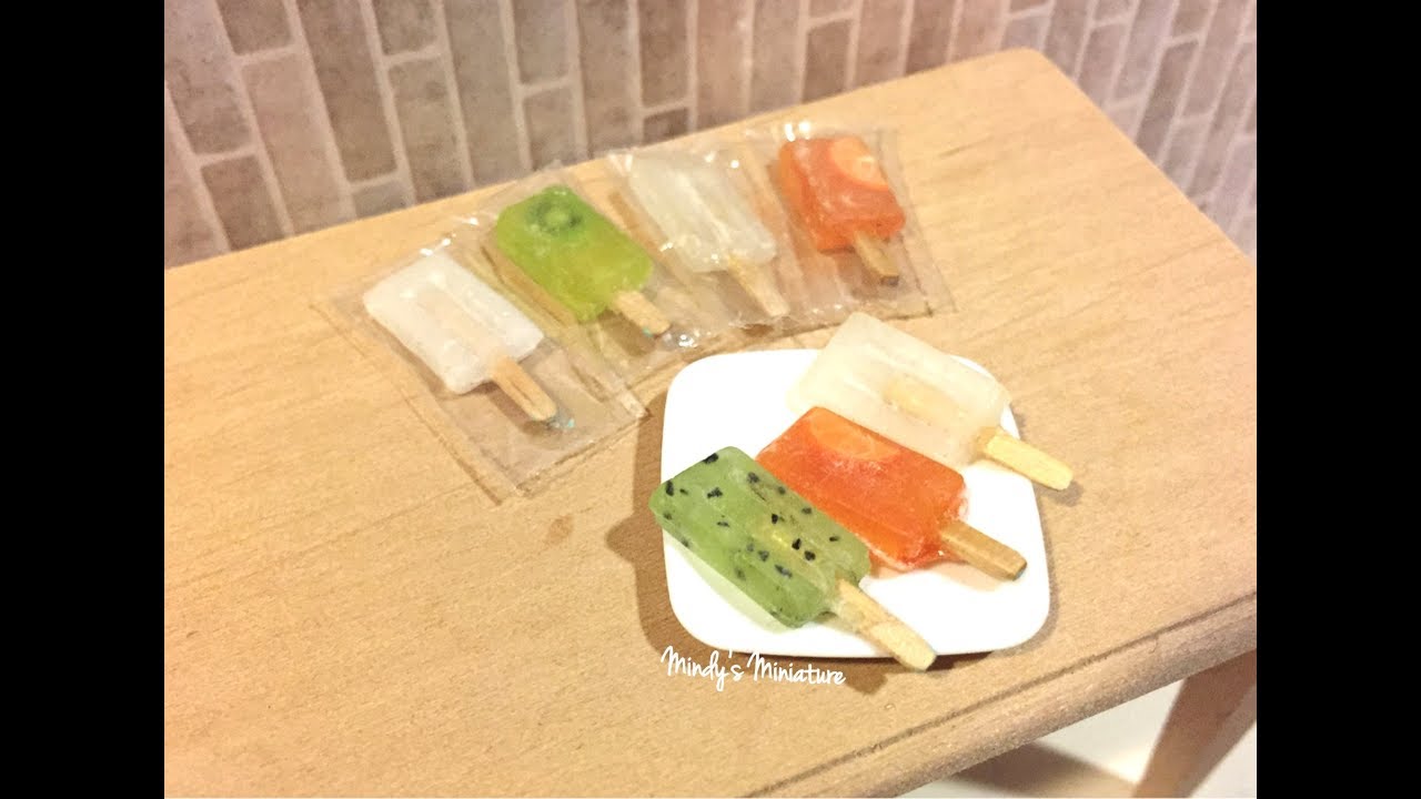 Realistic resin(air dry) clay popsicles tutorial by Mindy's Miniature