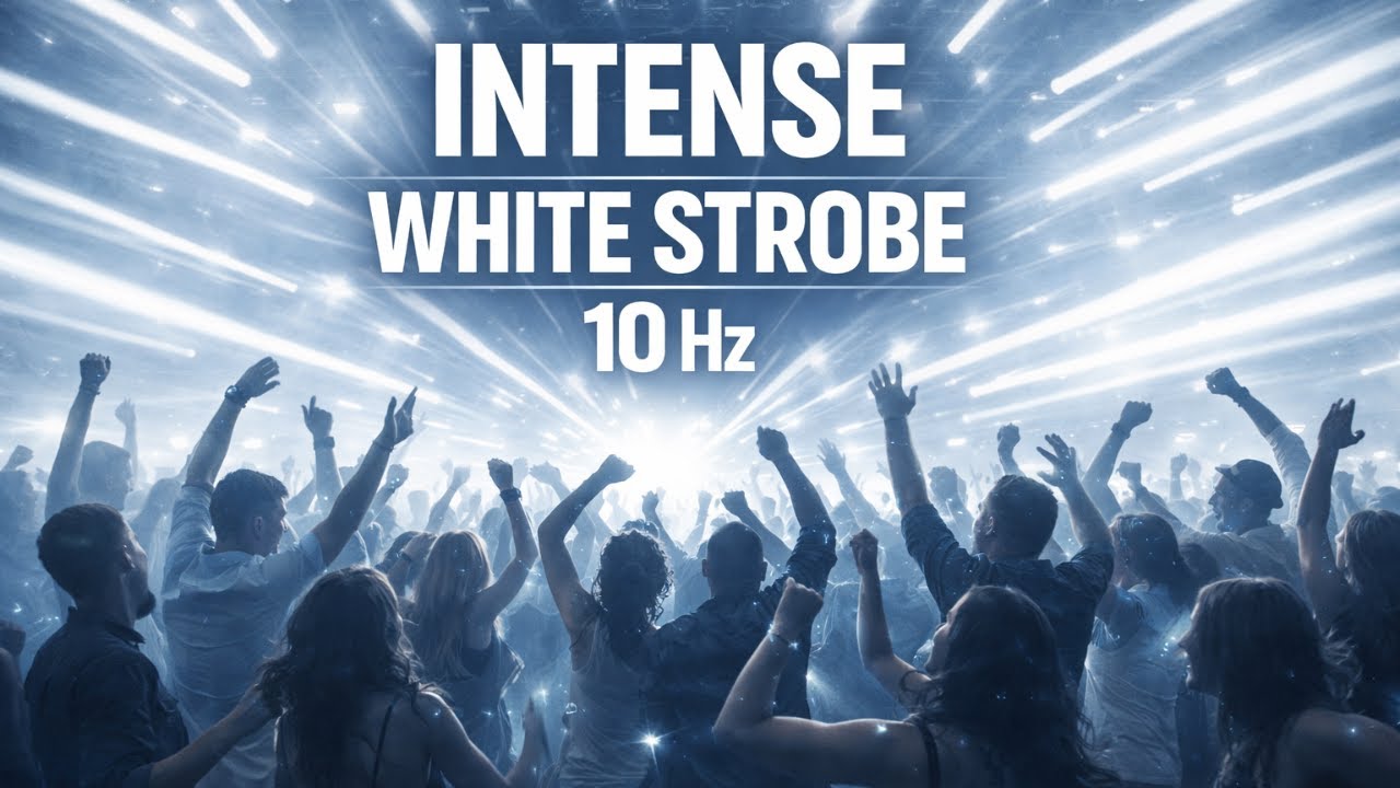 ⚠️ Seizure Warning | Intense White Strobe (10Hz) – Party Lights | 12h | 