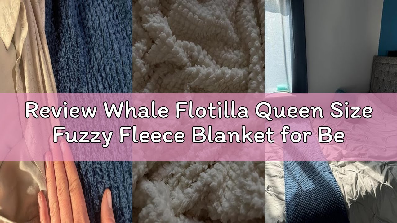 Review Whale Flotilla Queen Size Fuzzy Fleece Blanket for Bed, 90x90 Inch Fluffy Warm Soft Jacquard