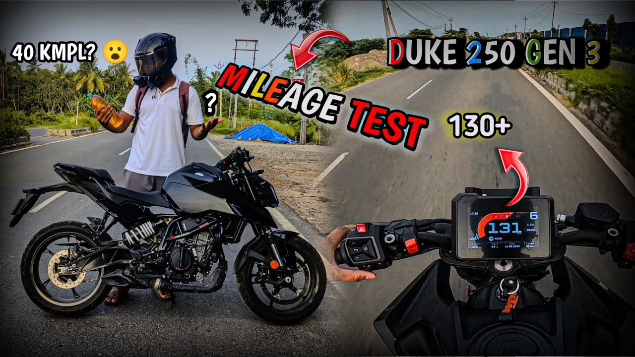 DUKE 250 GEN 3 MILEAGE TEST ⛽| SHOCKING RESULT 😮| UNEXPECTED MILEAGE 130+ 🚀