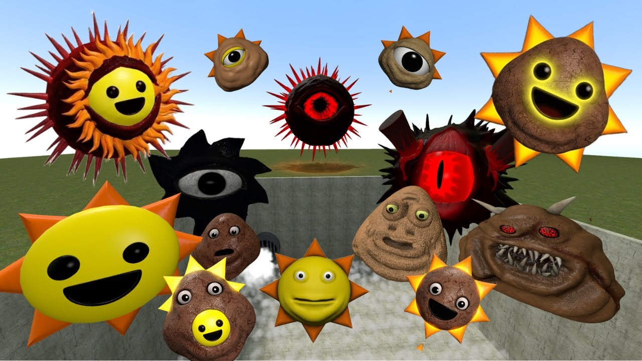 ALL NEW NORMAL 3D POU BOU'S REVENGE Monsters VS FIRE Mr SUN SPRUNKI PHASE in BIG HOLE FROZEN in Garr