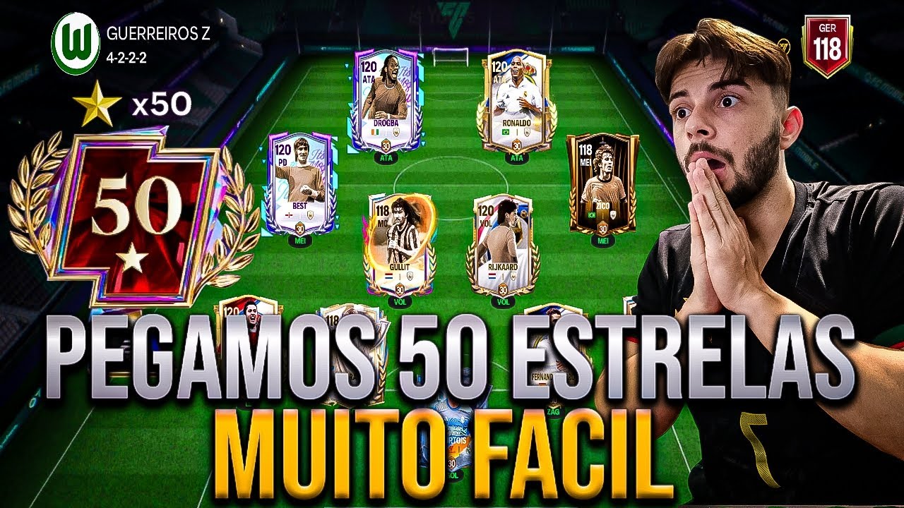 A RANQUEADA TA F&Aacute;CIL ? 🤔 PEGUEI 50 ESTRELAS NO FC MOBILE 26 