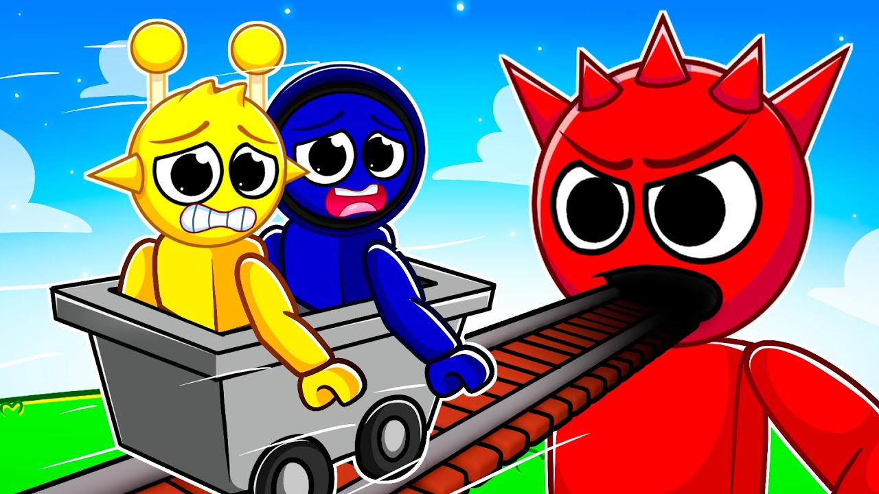 Поездка на тележке Roblox в SPRUNKI!