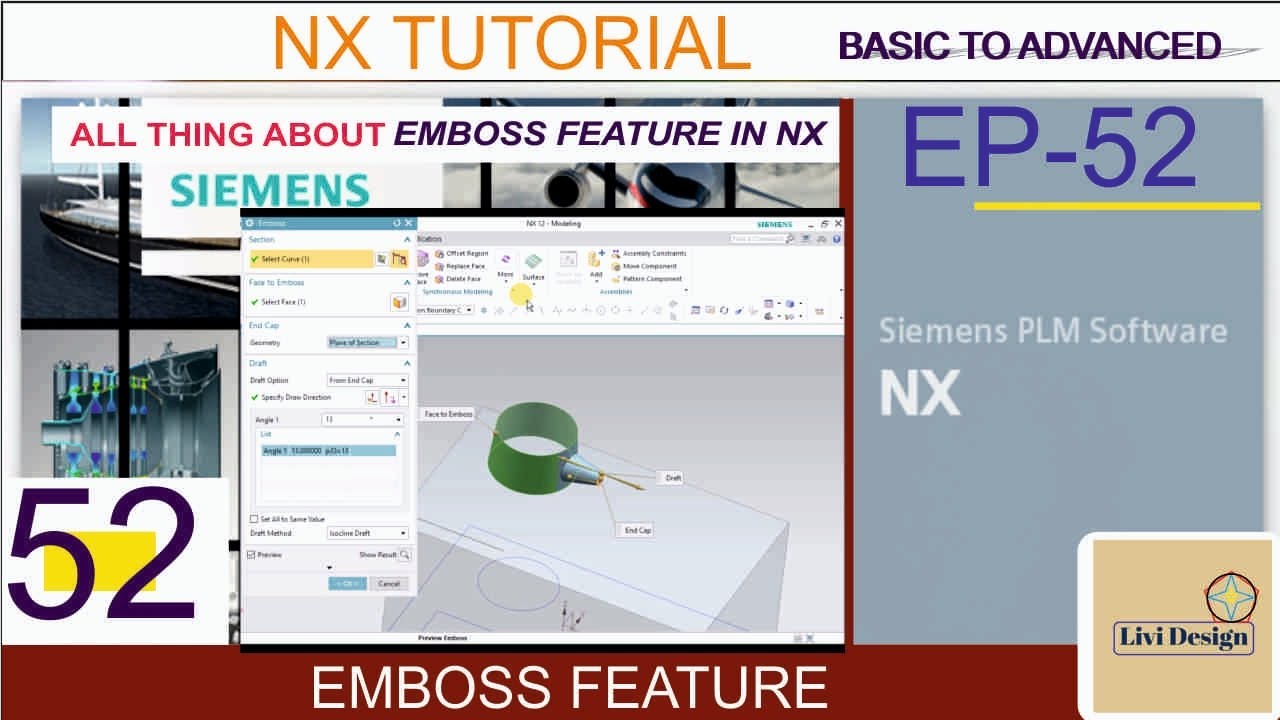 NX TUTORIAL | SEMINES NX TUTORIAL | EP-52 | Hindi | Emboss| last video of emboss
