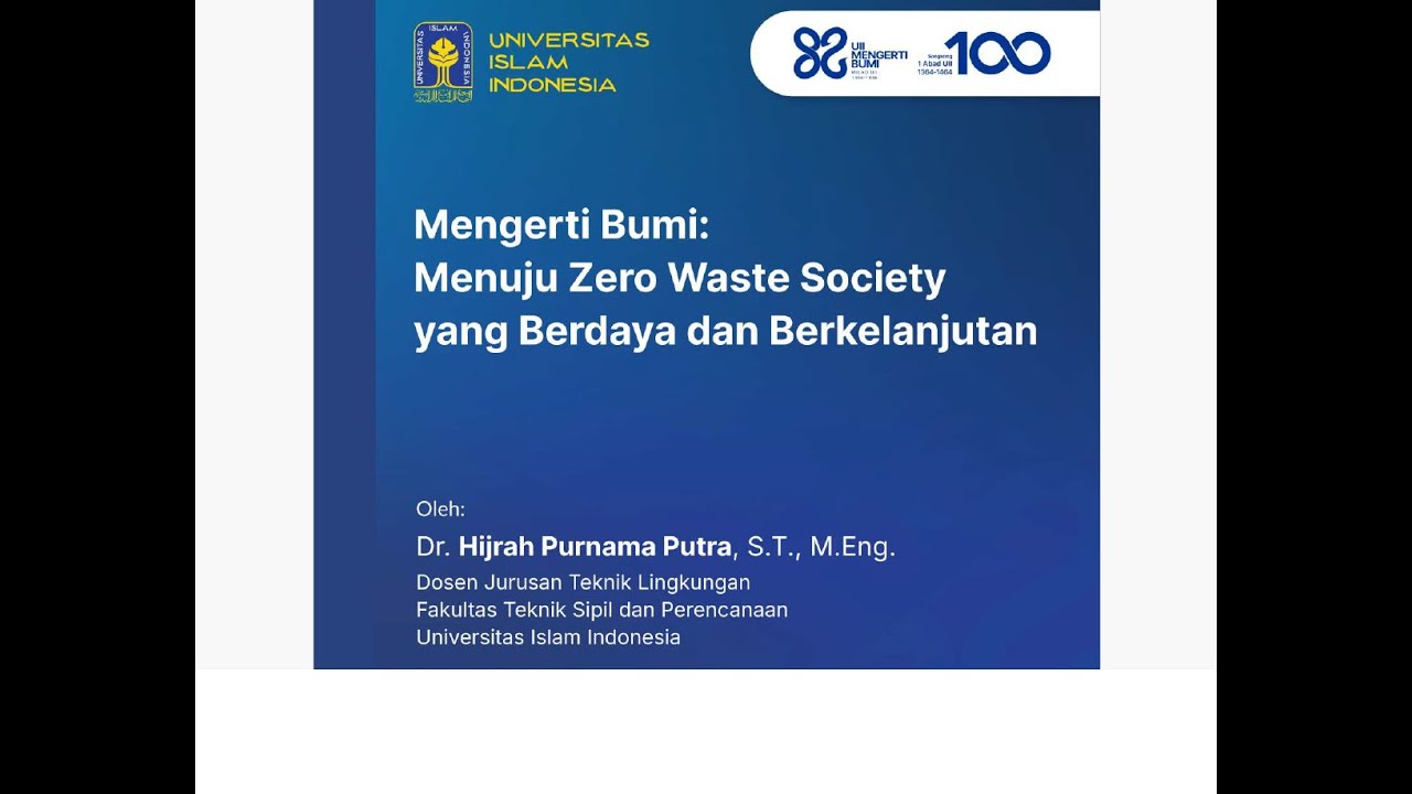 Pidato Milad UII 82 : Mengerti Bumi: Dari Kesadaran Menuju Aksi, Mewujudkan Zero Waste Society