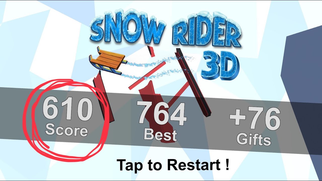 SNOW RIDER 3D NEAR WORLD RECORD!? 👑 610 👑 