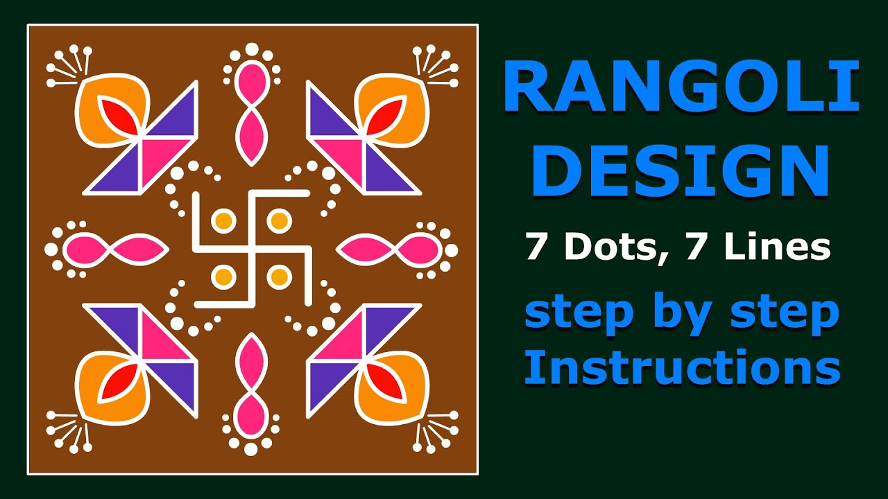 Simple Rangoli Tutorial_11 (Indian Traditional Folk Art)
