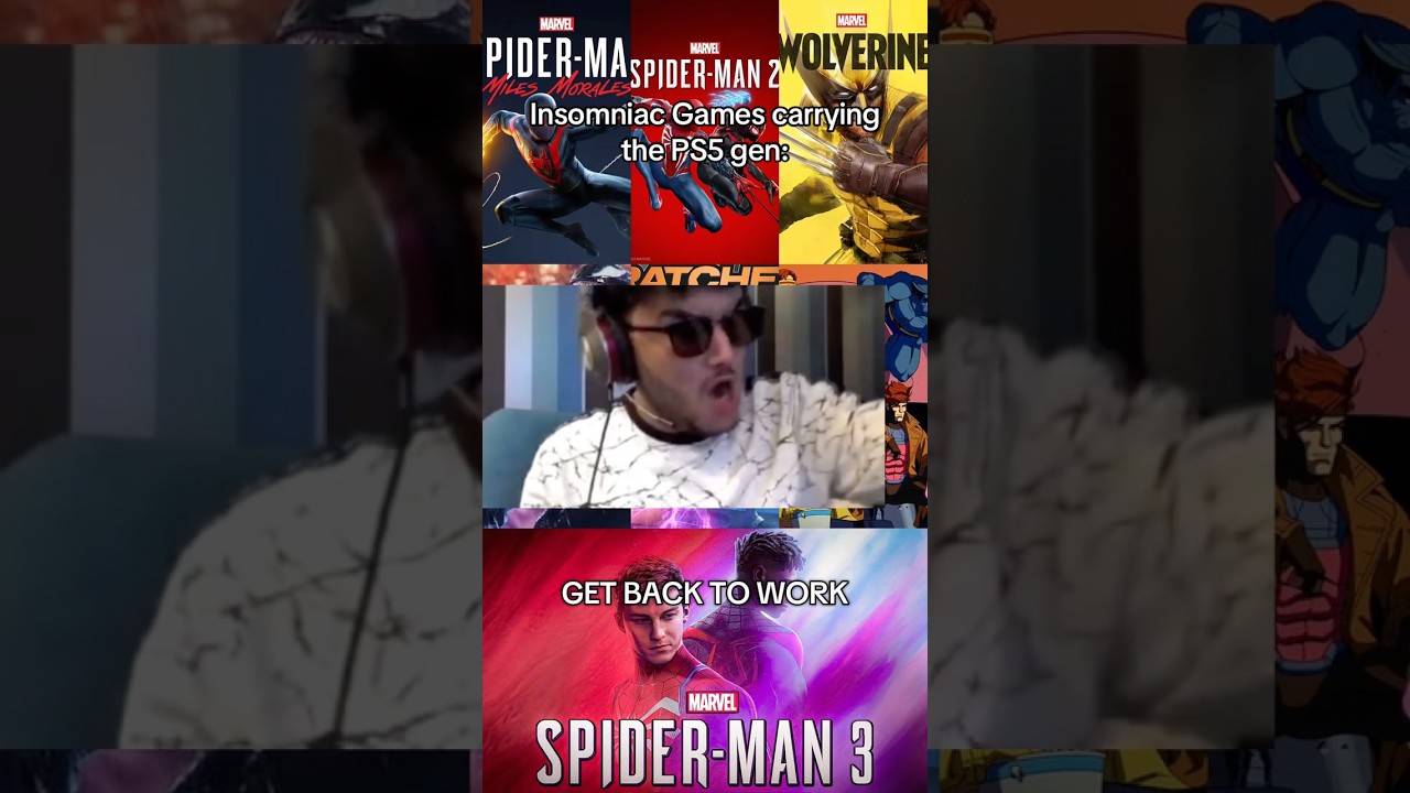 Insomniac Games carrying the PS5 gen 😭 #insomniacgames #ps5 #spiderman2 #wolverine #skit