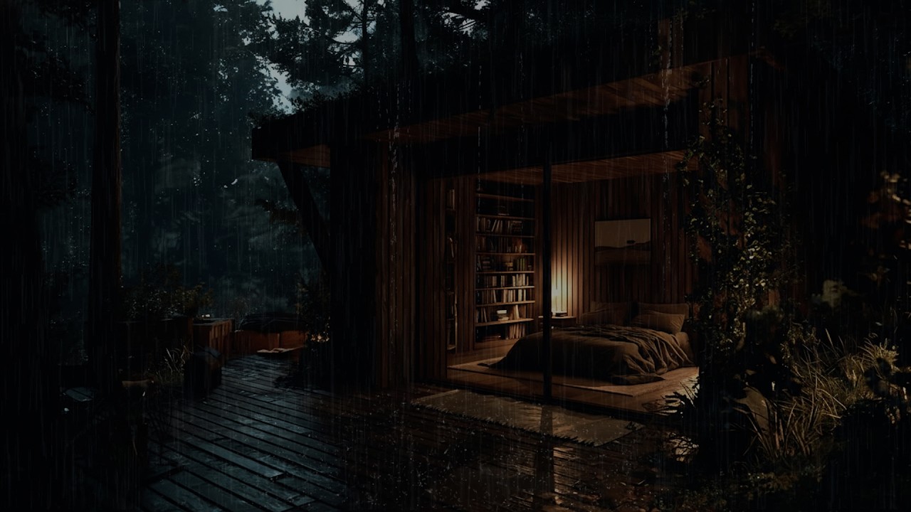 Forest Room Wrapped in Night Rain | Gentle Ambience for Calm Sleep and Deep Rest