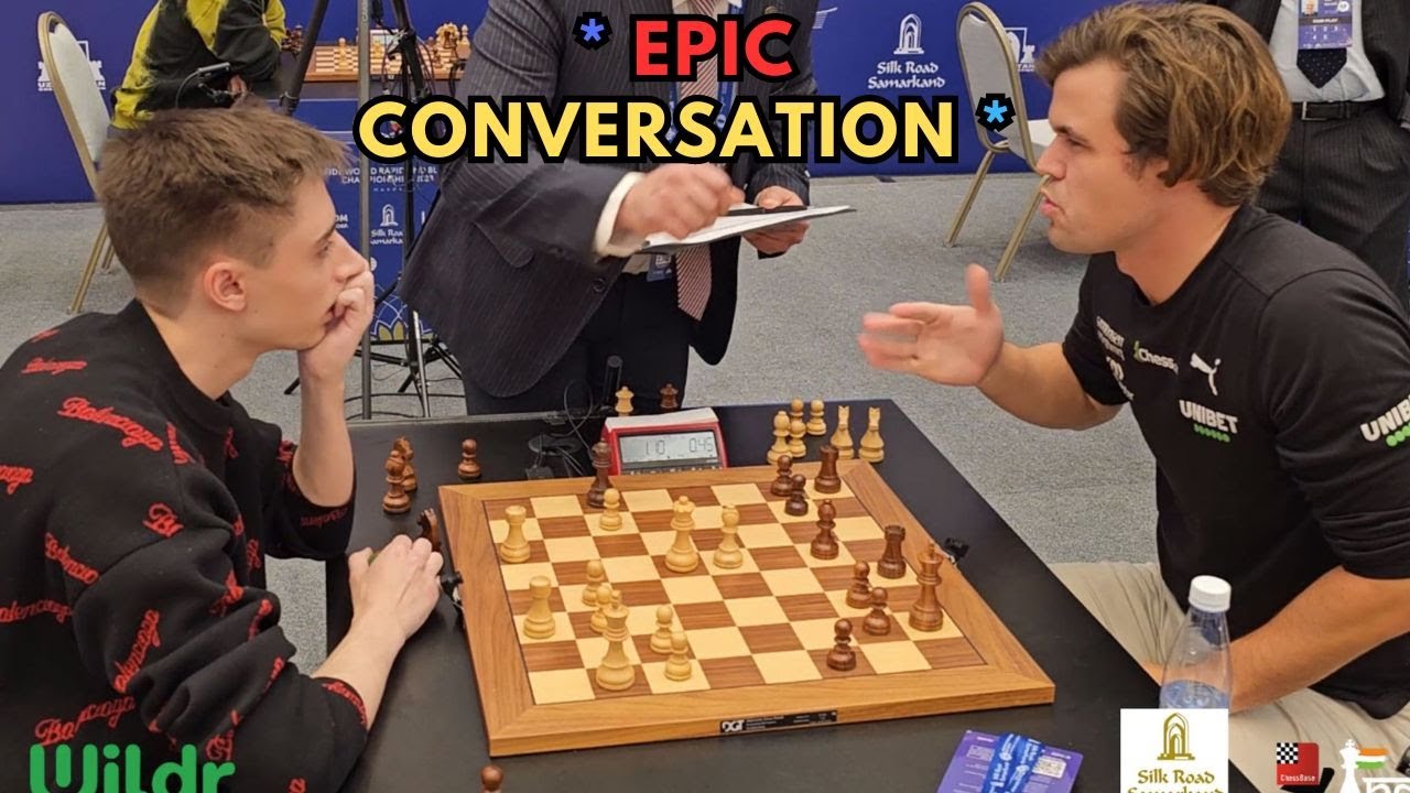 The epic conversations between Dubov and Magnus Carlsen before and after the game!
