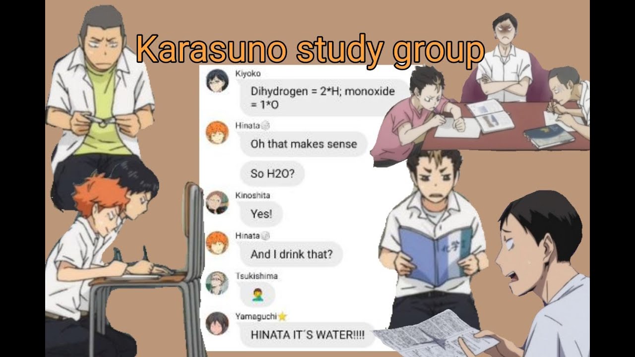 Karasuno Study Group I Group chat I Haikyuu texts