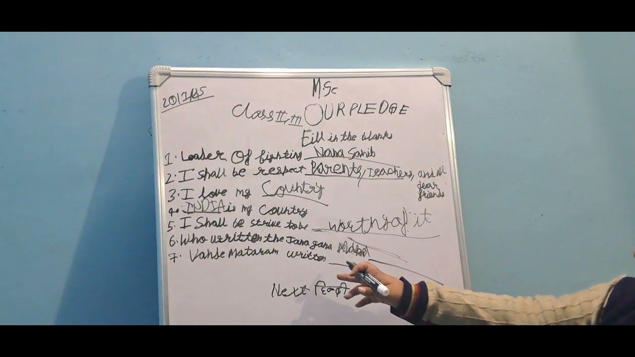 MSC STUDY TOPIC OUR PLEDGE FOR CLASS 2ND 3RD 
