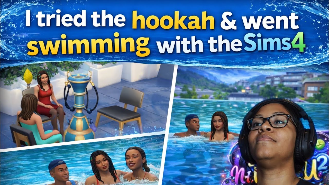 Sims4-I went swimming with the whole crew..