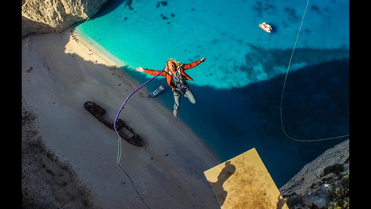 600 foot Insane Rope Swing over SHIPWRECK!!! - in Greece in 4K! | DEVINSUPERTRAMP
