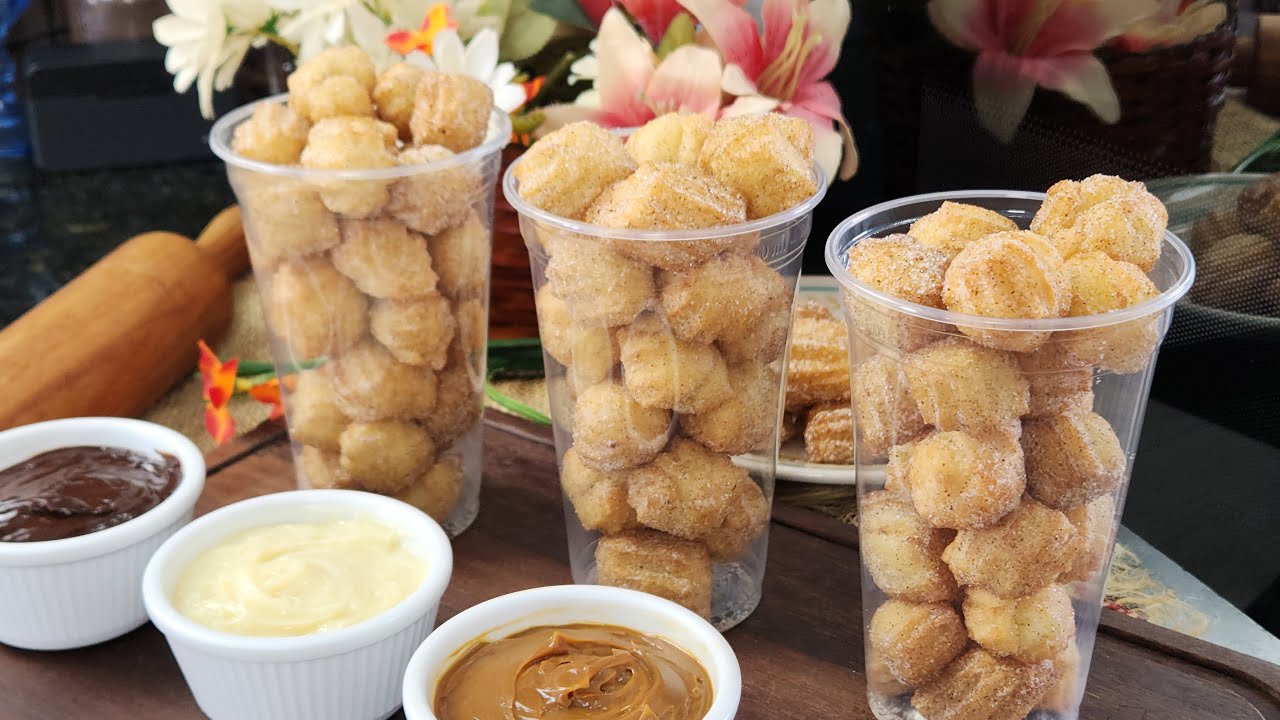 Mini Churros No Copo! Receita Fácil e Lucrativa Para Fazer Sem Máquina