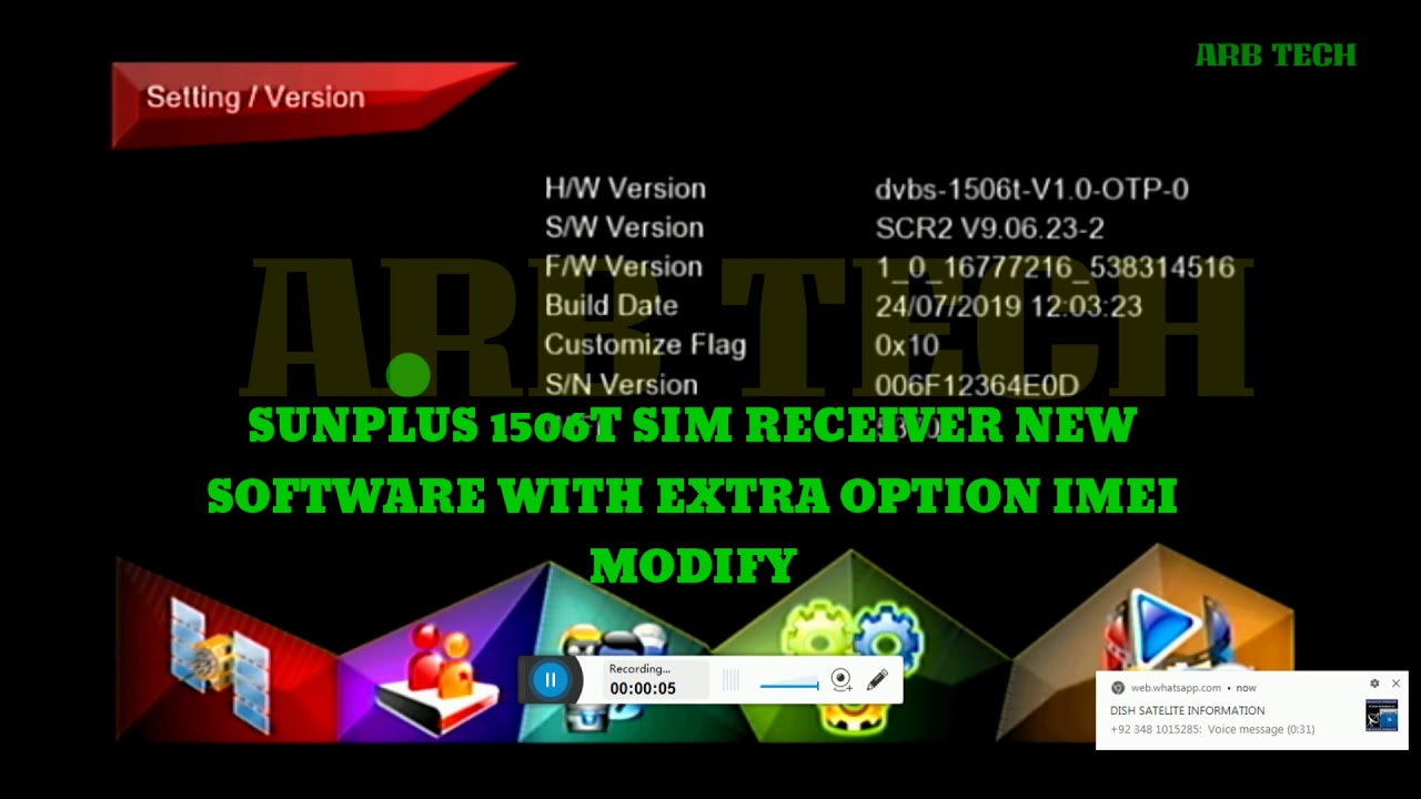 Sunplus 1506T/F SIM Receiver New Software With Extra Option IMEI Modify.